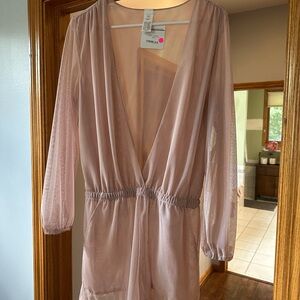 Elegant Sheer Blush Women's Swim Coverup